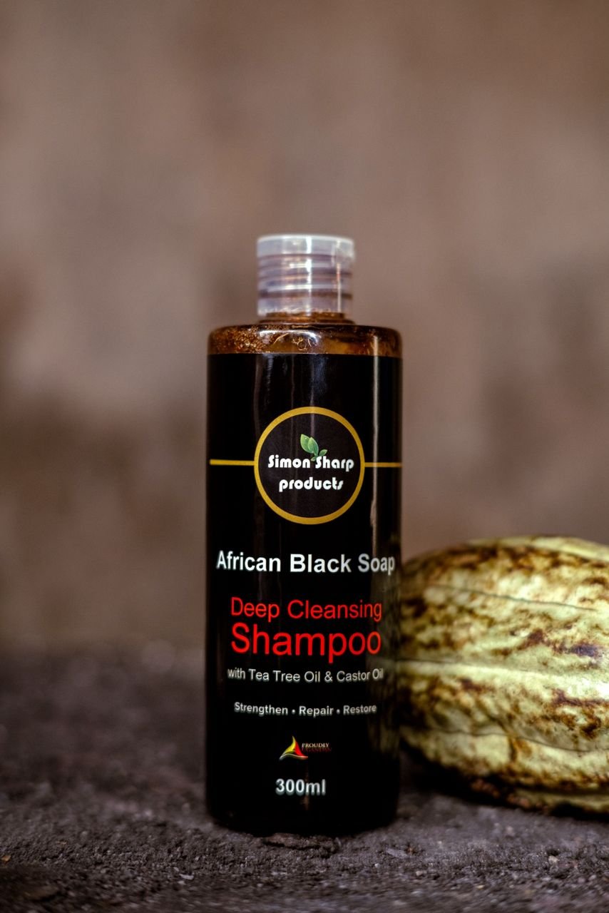 🌿 African Black Soap Deep Cleansing Shampoo – Pure Scalp & Hair Revival 🌿